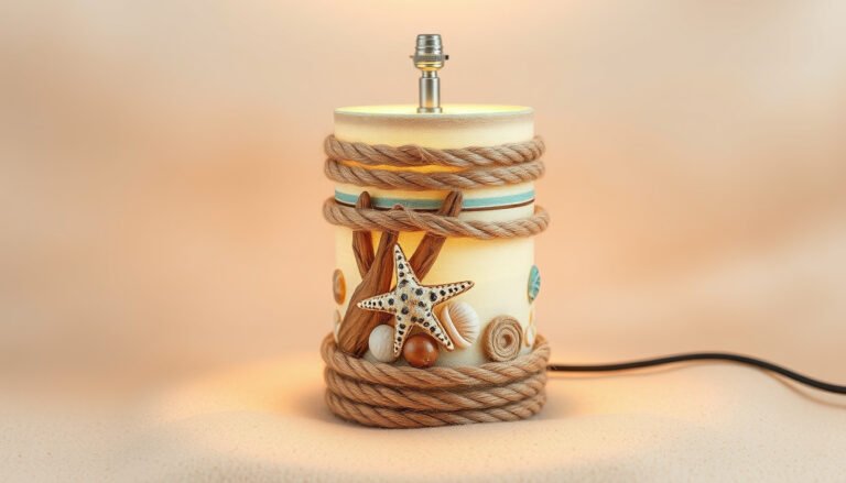 DIY rope-wrapped lamp base for a coastal vibe