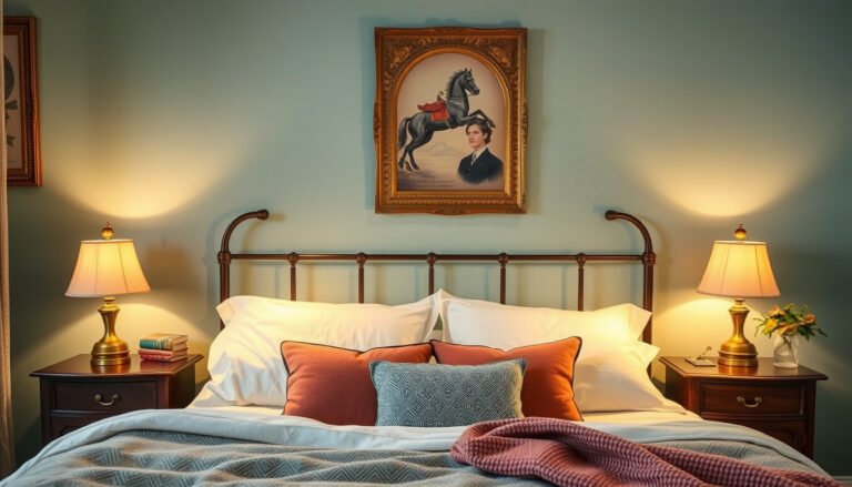 Vintage brass bed lamps for a timeless look